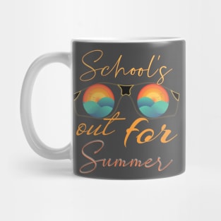 cute retro last day of school school's out for summer teacher Mug